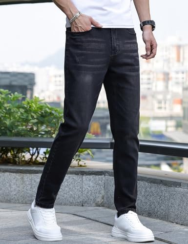 IDEALSANXUN Mens Skinny Jeans Casual Stretch Slim Fit Straight Leg Classic Denim Jeans Pants2