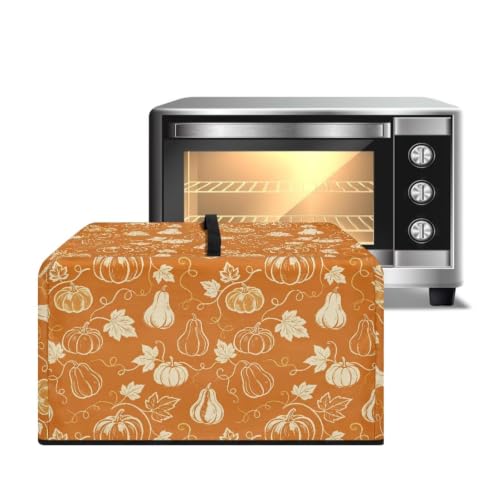 Image of Air Fryer Toaster Oven Dust Cover, Countertop Microwave Oven Cover for Home Indoor Fall Decor, S, 18.25 x 14.5 x 11 Inches, Pumpkin Leaf Orange