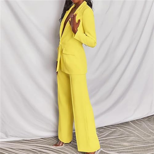 Chic Yellow Pant Suit for Effortless Office Elegance - Image 3