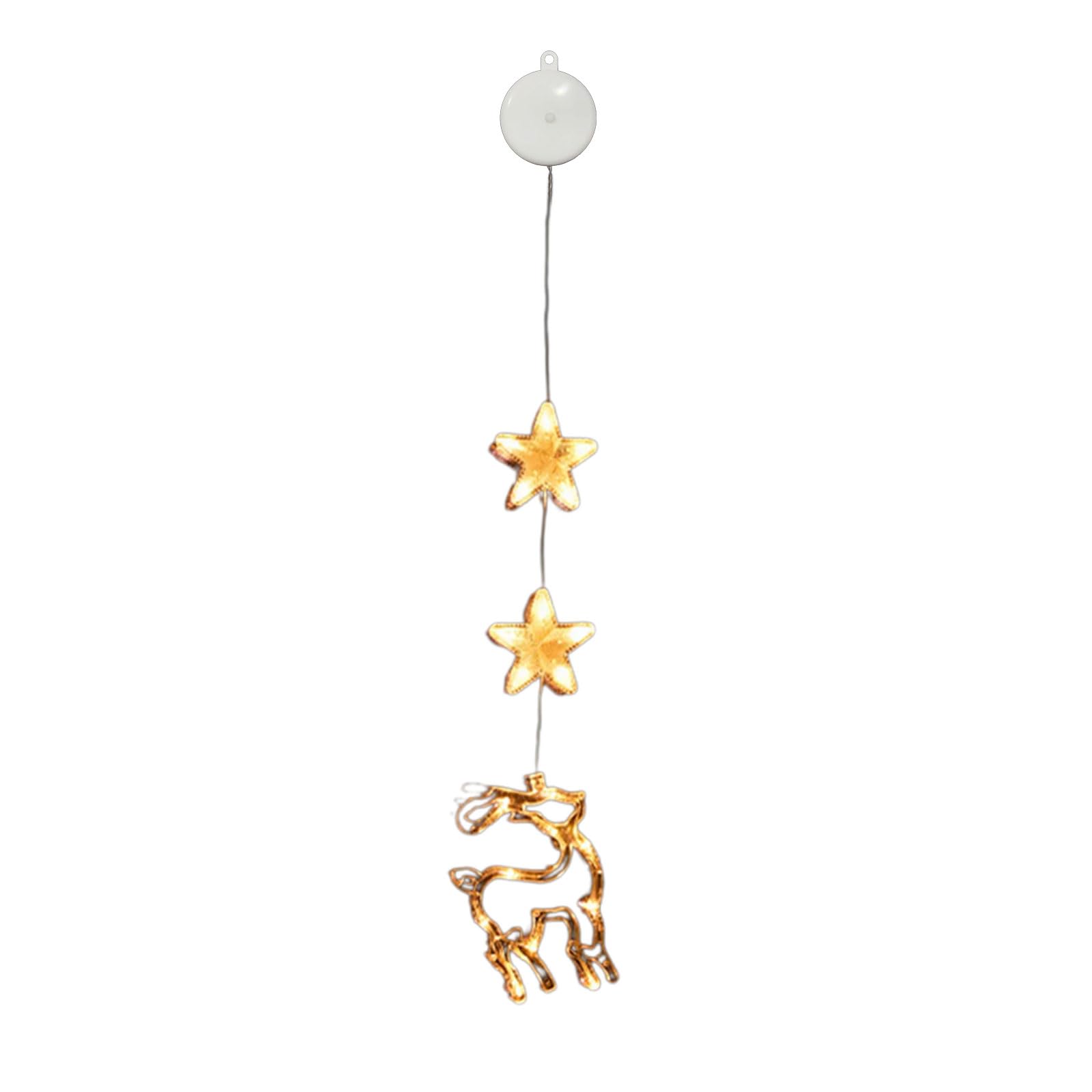Kalttoy White LED Christmas Pendant Lights Battery Operated Hanging Lamp for Window Stylish Festival Home Decoration Battery Operated Lamps