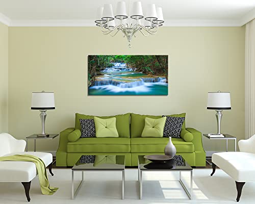 DZL Art S75275 Canvas Prints Wall Art Forest Waterfall Landscape Forest Scenery Painting Nature Wilderness Photography for Living Room Bedroom Bathroom Home Office Decor by DZL Art - Used condition - Image 9