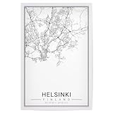 artboxONE Poster 60x40 cm Schwarzweiß Citymap Helsinki - 