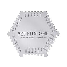 Wet Film Combs 253000m Microns Micrometer / 1118 Mil Dual Scale, Wet Paint Coating Thickness Step Notched Gauge, Hexagonal Style