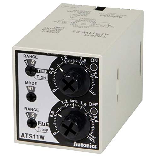 ATS11W-41, Twin Timer, 6-Mode, Multi-Range(0.1 Sec-10Hours), DPDT(2c) or 2 SPDT, 100-240VAC/24-240 VDC, 11Pin, (Socket req'd)
