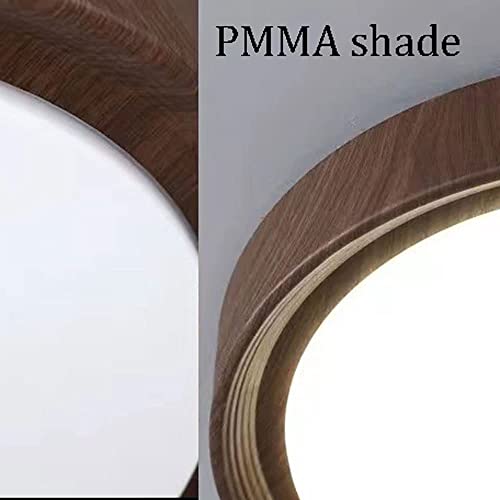 Plafonnier rond nordique LED en bois, solution gain de place - 4