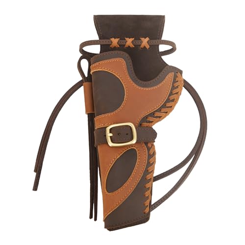 WAYNE'S DOG Leather Western Gun Holster, Cowboy Holsters for Revolvers Fit 4" to a 6" Barrel (Left)