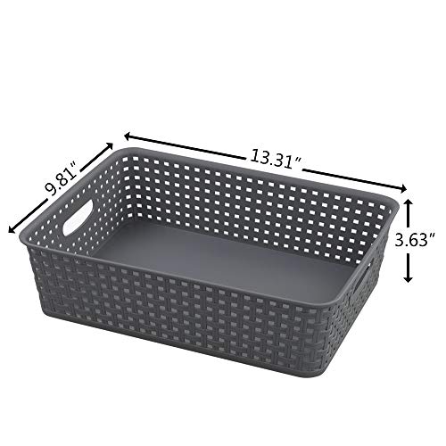 Readsky Gray Plastic Paper Storage Basket Tray, Office File Baskets, Pack Of 5 #TOP1