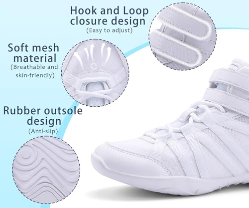 Chaussures de compétition de pom-pom girl blanches souples pour fille - 3