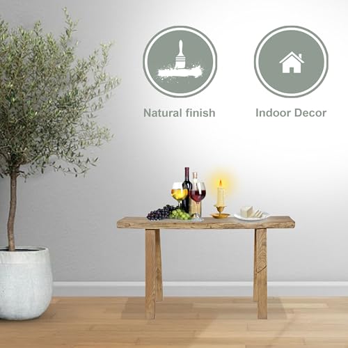 Image of Artissance 35 inch Long 10 inch Wide Elmwood Bench, Natural Wood