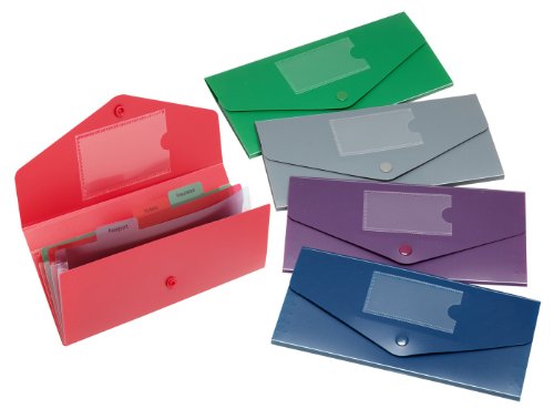 Snopake 15699 Fusion DL Travel Holder Wallet File - Assorted Colours (Pack of 5)