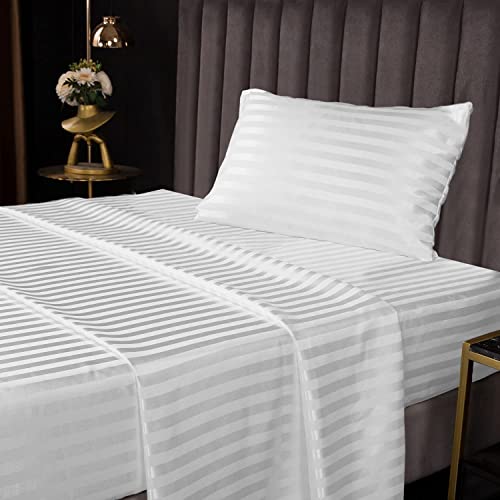 Image of Prime Collection 225 TC Cotton Blend Long Lasting Single Sized(90x60) Inch 1 Bedsheet with 1 Pillow Covers - Single Bedsheet for Hotel, Hospital and Home Use