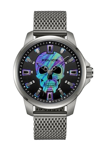 Police Herren Analog Quarz Uhr mit Edelstahl Armband PEWJG0022202