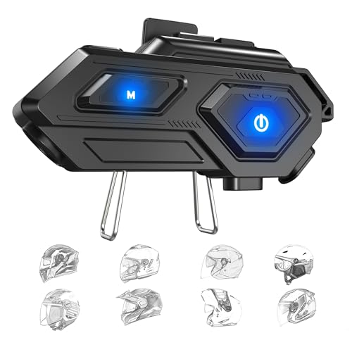 Image of Sounce C8 Motorcycle Bluetooth Helmet Headset - Wireless Dual Earphones with 50mm HD Speakers, LED Emergency Light, IP67 Waterproof, Voice Control, Auto Call Answer, V5.4 Bluetooth Compatible