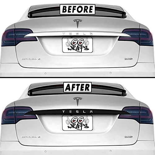 SlickMod Chrome Delete Blackout Vinyl Overlay for Tesla Model X (7. Trunk Trim, Matte Black)