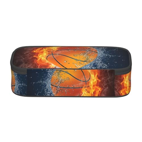 Image of Cool Basketball Ball Pencil Case Big Capacity Storage Pencil Pouch Stationery Bags With Zipper Portable Pen Holder Box Organizer For Boys Girls Teens Student College School Office Supplies