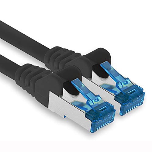 freiwerk 5,0 M - Câble réseau CAT-6a, Ethernet, Lan et câble patch RJ-45 SFTP 10GB/s - 1 pièce noir