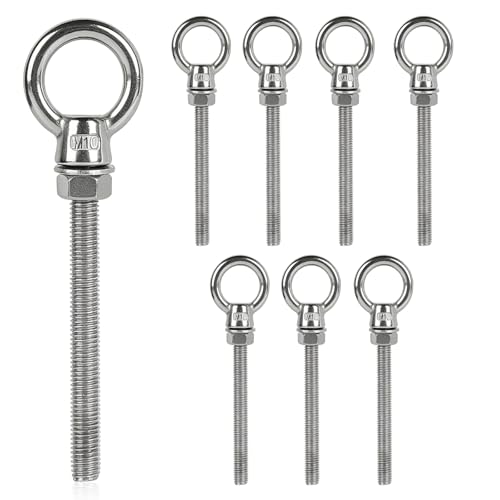 Boulon à oeil M10 long contre la rouille et les ruptures de fixation de suspension - Inox 304
