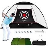 Galileo Golf Net Training Aid Practice Nets for Backyard Driving Range Golf Cage Tent Nets Swing Hitting Net with Target 12x7x6.6ft