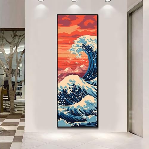 Diamond Painting Grand Format 5D Sunset | Kit Broderie Diamant Complet pour Adulte 90x260cm M-15