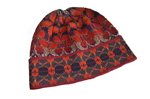 Invisible World Women's 100% Alpaca Wool Hat Knit Beanie Medium Summer Red #TOP2