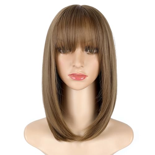 Perruque synthétique simulée cheveux humains haute qualité