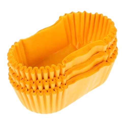 Gatuida Pirottini Di Carta Ovali Resistenti Al Grasso Per Cupcake e Muffin, Pirottini Food Truck in Carta Alimentare Anticalore Per Feste, Gelaterie e Panetterie, Confezione Da 1000 Pezzi Gialli