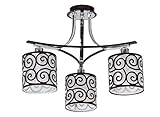 Ahorro de energía Interfan Plafón caracola 3 Luces, Cromo y wengué