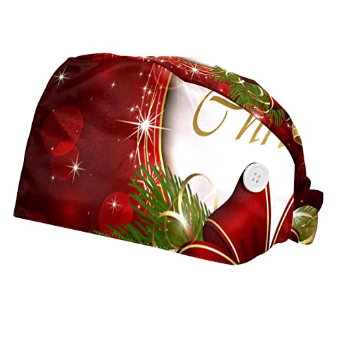 Chapeaux de travail cloches de Noël lot de 2 casquettes unisexes rouges