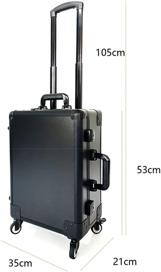 LED Light Makeup Case with Suitcase Rolling Trolley Case Black Beauty Cosmetics Storage Tool Box