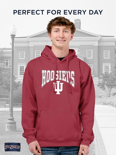 Image of JanSport NCAA Officially Licensed Rival Hoodie, Long Sleeve Unisex Sweatshirt, Cotton-Polyester Blend, Double-Layered Hood