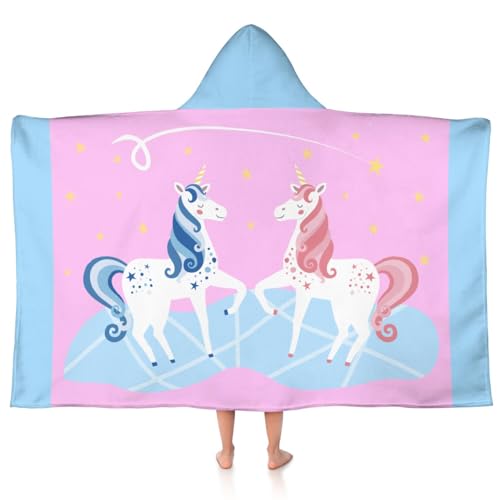 sdhinlwo Kids Hooded Bath Towel 30x50 Inch Cute Unicorn Beach Towel Girls