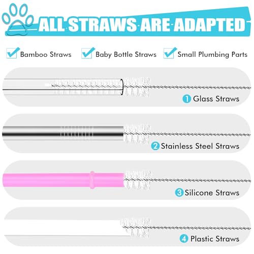 Image of Straw Cleaner Brush 8PCS Long Straw Brushes Reusable Nylon Tube Brush Drinking Straw Cleaning Brush Set for Water Bottle, Straws, Tube, Flasks (8PCS Style 2)