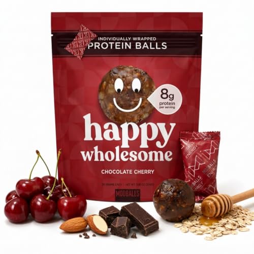 Happy Wholesome Chocolate Cherry Protein Balls, 10 Count