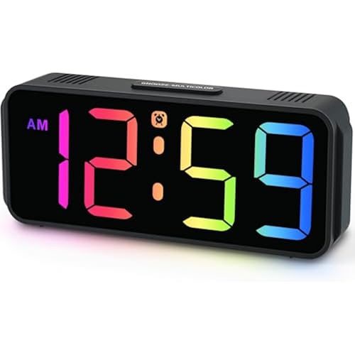 Peakeep Small Cute Digital Alarm Clock Plug-in for Kids Bedrooms Bedside