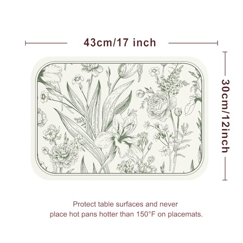 bilin gaier Vinyl Floral Vintage Placemats Set of 6,12"*17"-Sandflower by bilin gaier - Used condition - Image 6