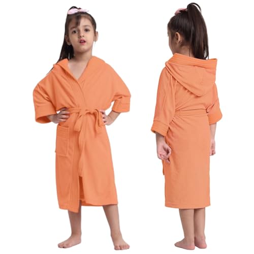 Image of CREEVA Cozy Hooded Bathrobe for Kids - Lightweight, Quick-Dry, and Perfect for Daily Use