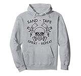 Sand Tape Seal Repeat Auto Body Painter Car Mechanic Funny Pullover Hoodie