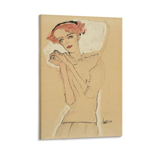 Poster Egon Schiele Retrato De Una Mujer impression sur toile deco 50x75cm