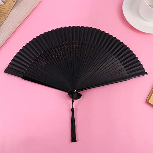 STOBOK Ventiladores de Dobramento de Mão Com Moldura de Bambu Ventiladores de Dobradura de Seda Vent
