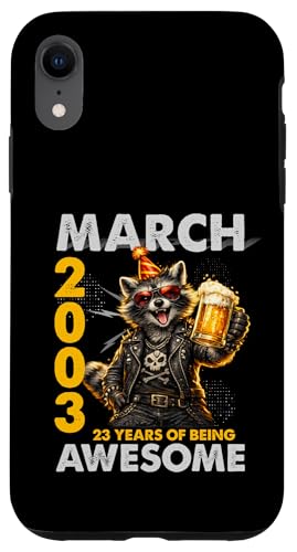 23rd Birthday Raccoon Beer March 2003 Vintage 23 Years Old �X�}�z�P�[�X iPhone XR �p