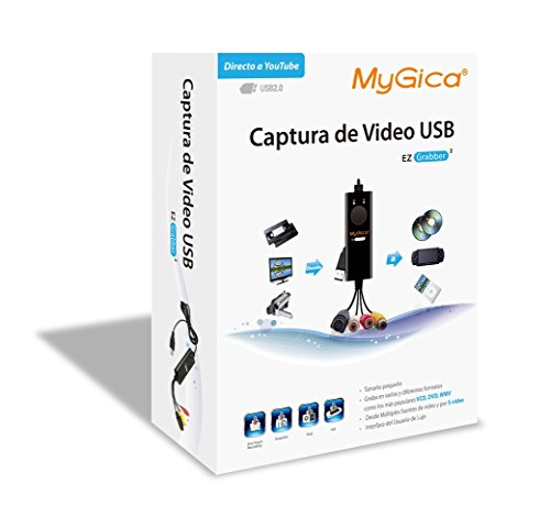 MyGica Multimedia USB 2.0 One Touch VHS to DVD Video Capture Device with Easy to use Software, (Analog S-Video/RCA to USB,VHS to DVD,VCR Player) Convert, Edit and Save to Digital Files