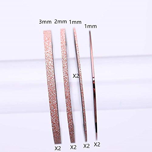 8 Rolls Rose Gold Nail Striping Tape Line Decoration Matte Texture Nail Striping Decal Foil Tips Tape Line For Diy Nail Art Decorations #TOP1