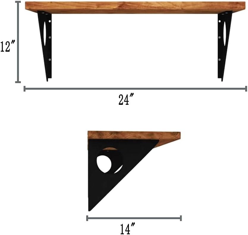 industrial rustic wall-mounted table, dining table desk, pine wood wall-mounted bar tables (24”x 14“) 24” x 14"
