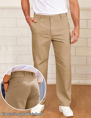 COOFANDY Mens Casual Chinos Pants Classic Relaxed Fit Khaki Pants Wrinkle Free Stretch Dress Pants2