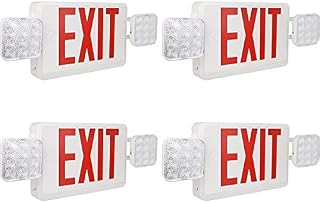Hykolity Exit Sign with Emergency Lights, Red Letter LED Exit Light, Double Face