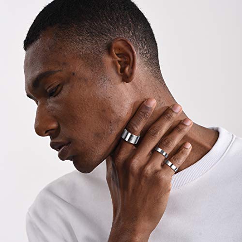 10Mm 925 Sterling Silver Rings For Women Mens Brushed Dome Eternity Band Adjustable Flat Wide Cuff Ring Stackable Rings For Women Men #TOP2