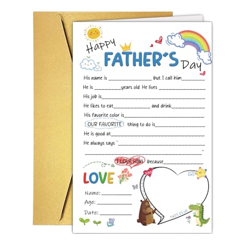 Bhiosng Fill in The Blanks Father's Day Card for...