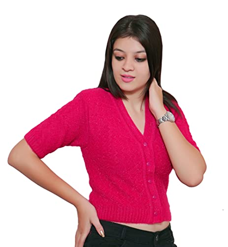 Image of Women's Hosiery Woolen Solid Half Sleeve Sweater Blouse