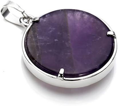 Jovivi Silver Tree of Life Amethyst/Rose Quartz/Clear Crystal Healing Chakra Gemstones Reiki Pendant Necklace
