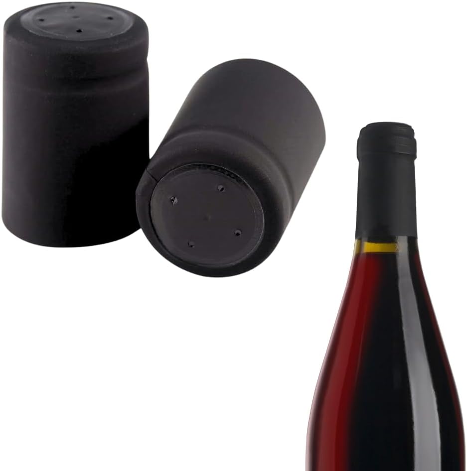 Jelinek Cork Group Shrink Caps for Wine Bottles - Matte Black 50 Count (31x45)